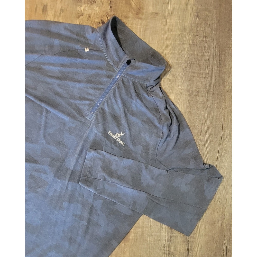 Johnnie-O Performance Mens XL Blue Camo 1/4 Zip Forest Dunes Golf Pullover